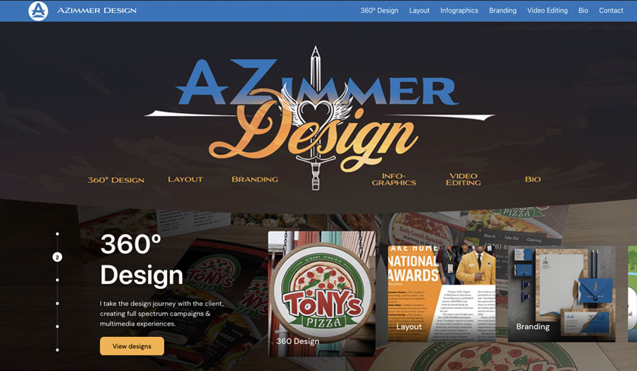 A screenshot of the AZD Homepage